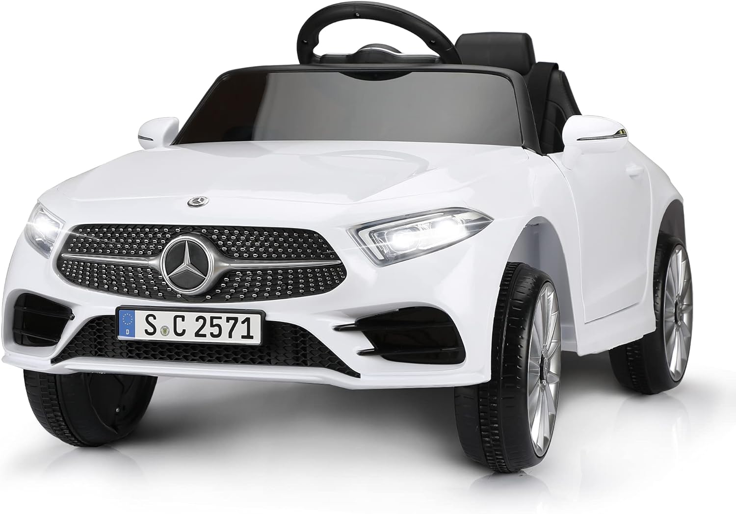 Buy Tobbi Licensed Mercedes Benz Cls 350 Ride On Car 12v Electric Car For Kids W Remote Control Music Horn Safety Lock White Online In Vietnam B08tmqcs48