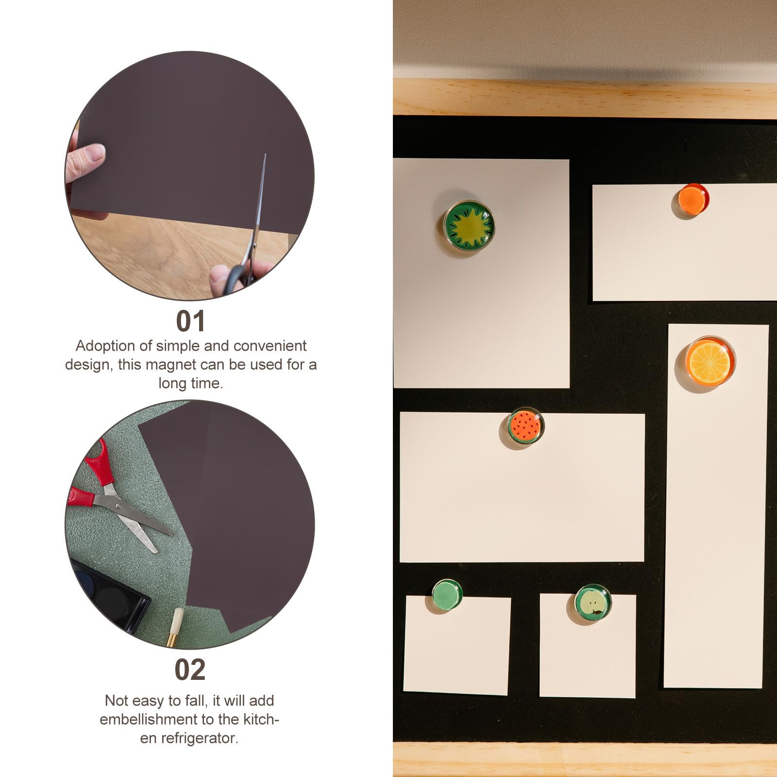 Gadpiparty Flexible Magnetische Pflaster 6 Stück Rechteckige Gummi Magnetfolie Selbstklebend für Kühlschrank und Bastelarbeiten