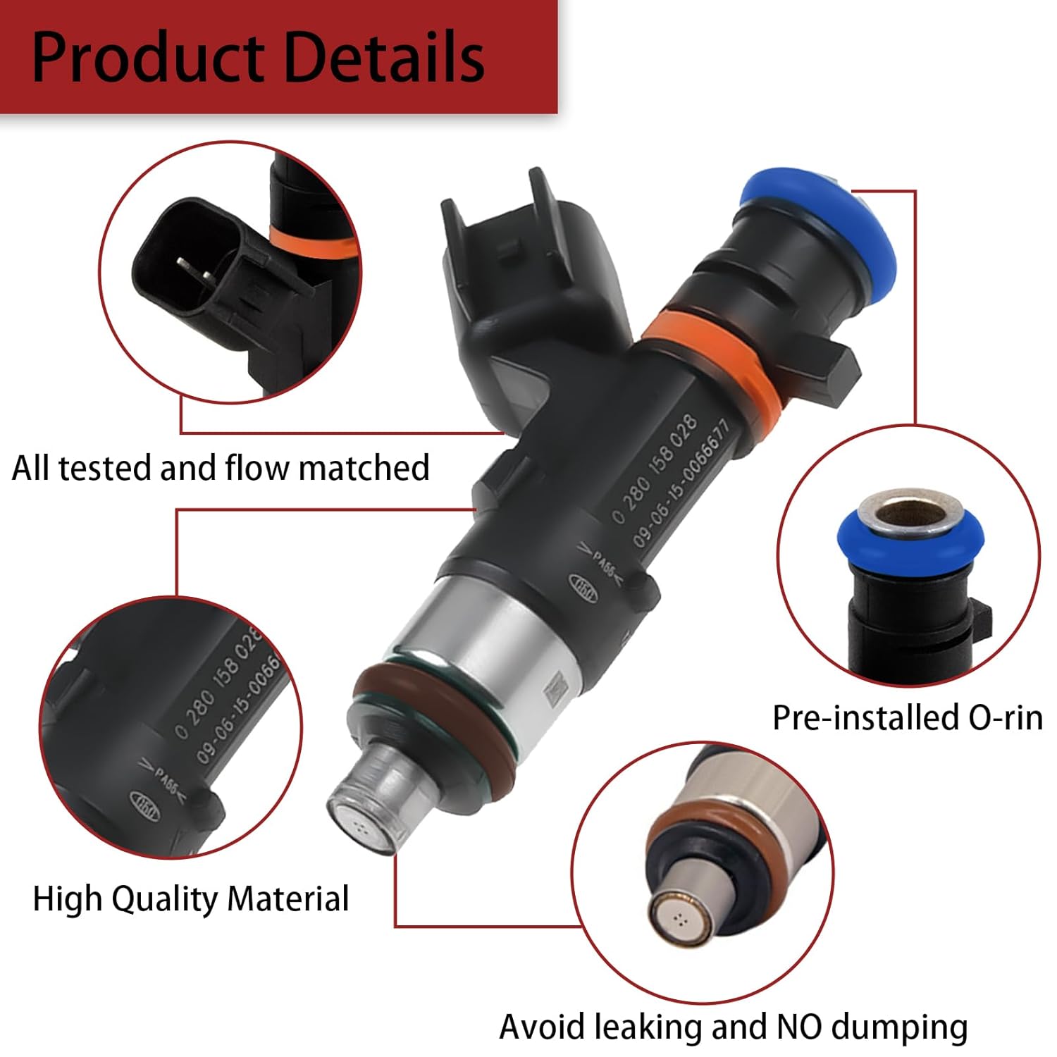 2PCS Fuel Injector Harness Set Compatible with 2010-2014 Polaris Ranger Crew 800 Replaces 0280158197 1204318 1204319