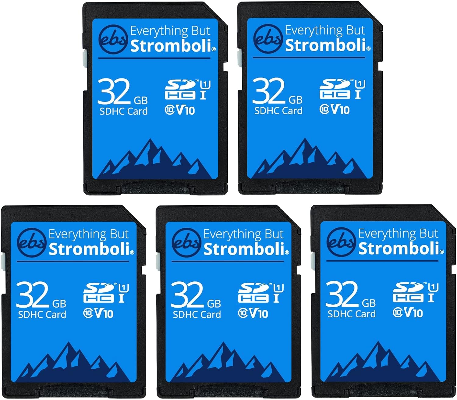 Everything But Stromboli 32GB SD Card (5 Pack) Speed Class 10 UHS-1 32G SDHC Memory Cards for Compatible Camera, Computer, Trail Cam, Video Camcorder