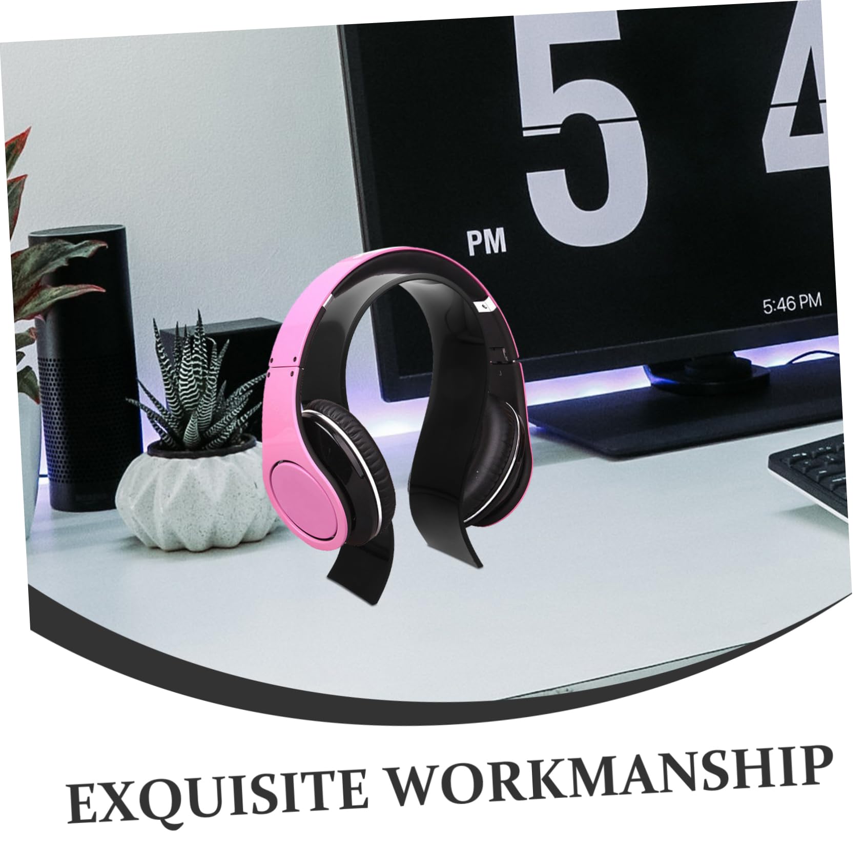 SEWACC 4 Stück Kopfhörerständer aus Acryl für Schreibtisch Stabiler Headset Halter zur Aufbewahrung und Präsentation Geeignet für Gaming Headsets Kopfhörer