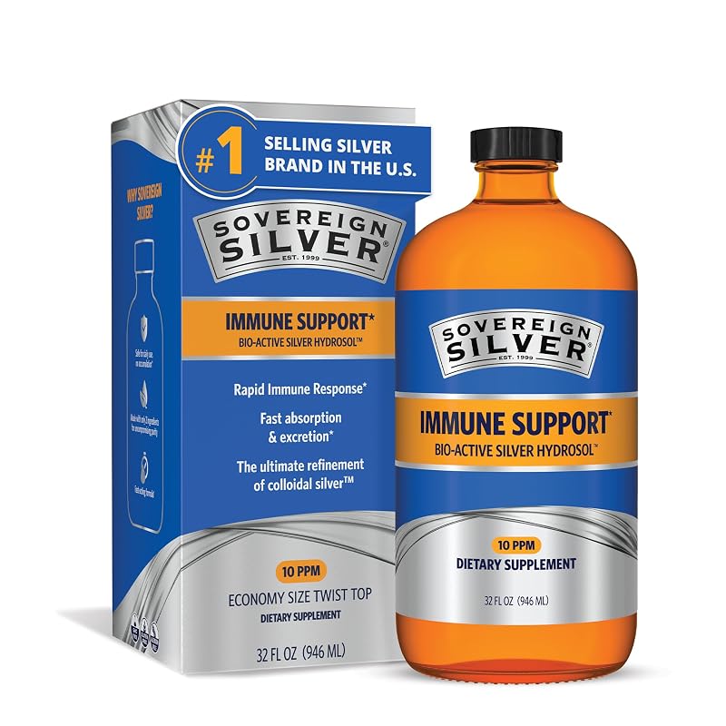 Sovereign Silver Prata coloidal 10 ppm, frasco com 946 mL