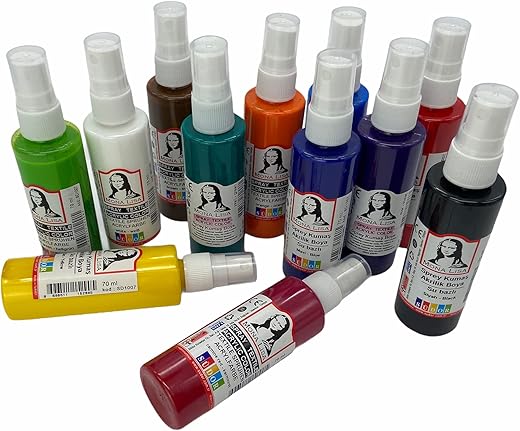 SÜDOR Textil-Sprühfarbe Stoffmalfarben Textilmalfarben Stofffarbe Tie-Dye T-Shirt Farbe Batikfarbe in Sprühflaschen, Wasserfest (12 Farben x 70 ml)