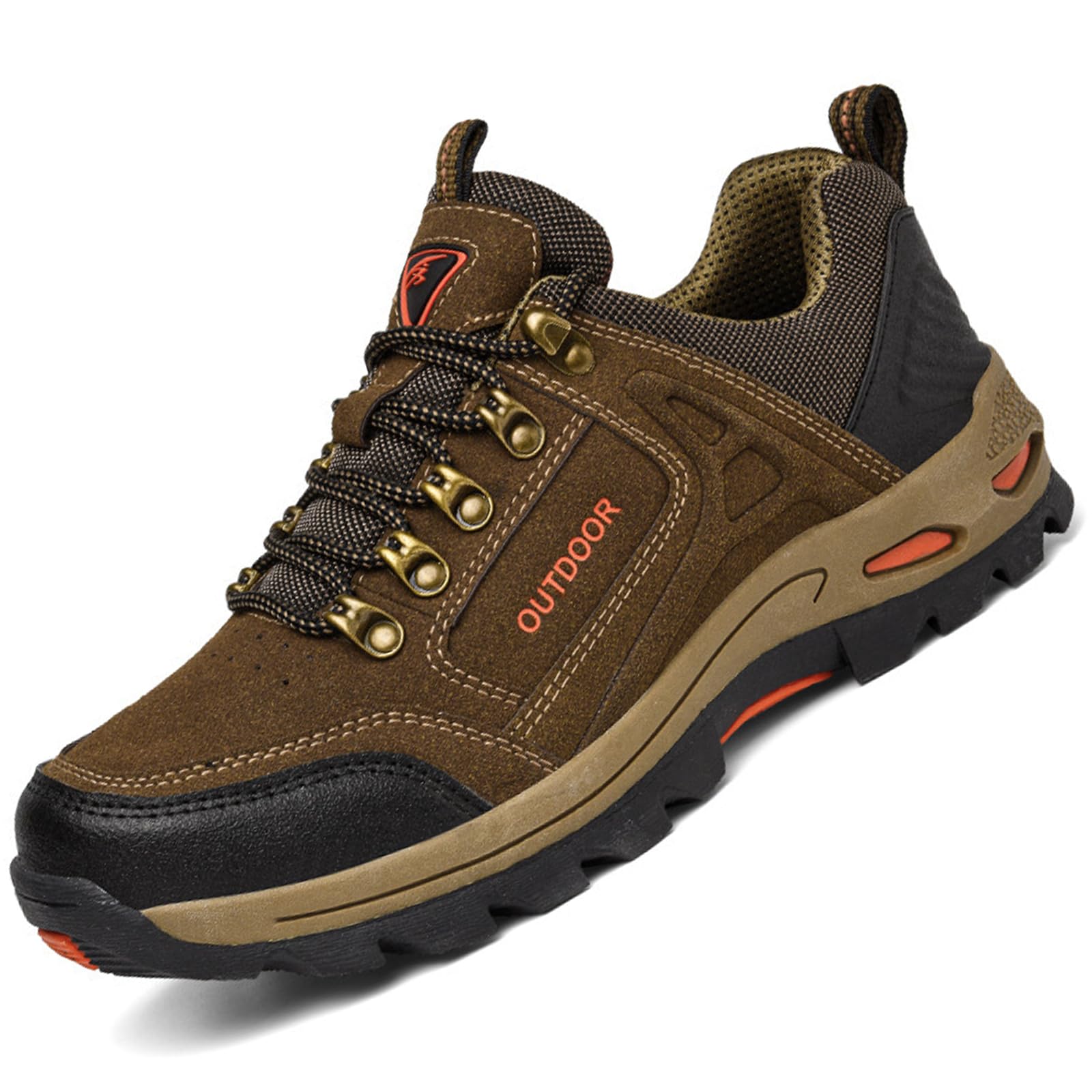 Men's Outdoor Waterproof Hiking Shoes Lightweight Non-Slip Trailing Trekking Sneakers for All Season Camping Walking Work Climbing Shoe (Khaki,10,Men,10)