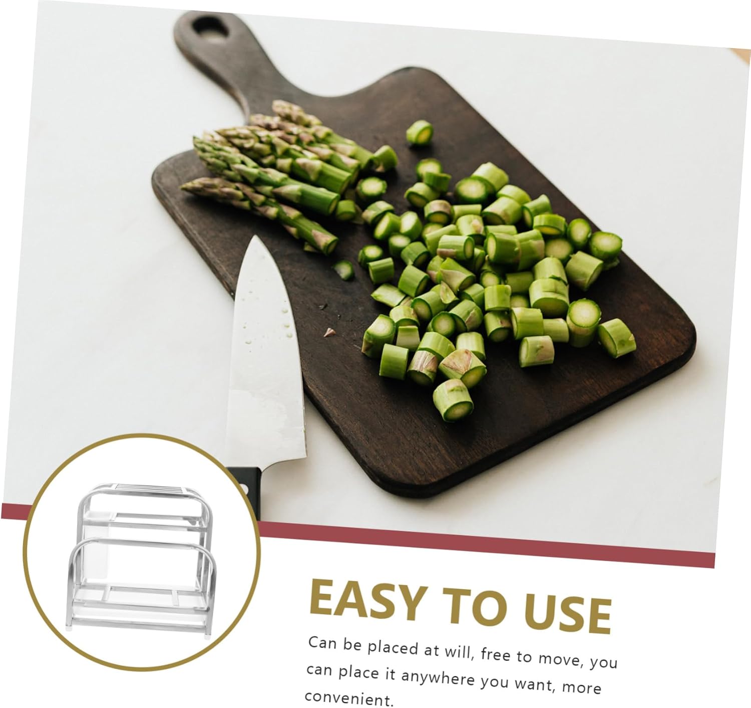 VALICLUD Multi Function Kitchen Cutter Storage Rack with Chopstick Holder and Cutting Board Stand Space Saving Organizer for Kitchen Utensils Easy Clean Drain Design