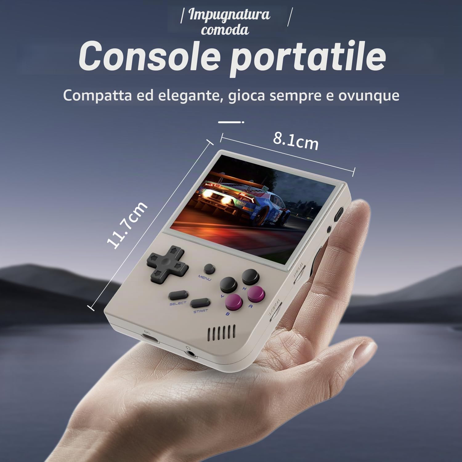 Console di Gioco Portatile Anbernic RG35XX, Schermo IPS da 3.5 Pollici, Sistema Linux Integrato con Oltre 5000 Giochi Classici, Supporto per Uscita HDMI TV (Grigio)