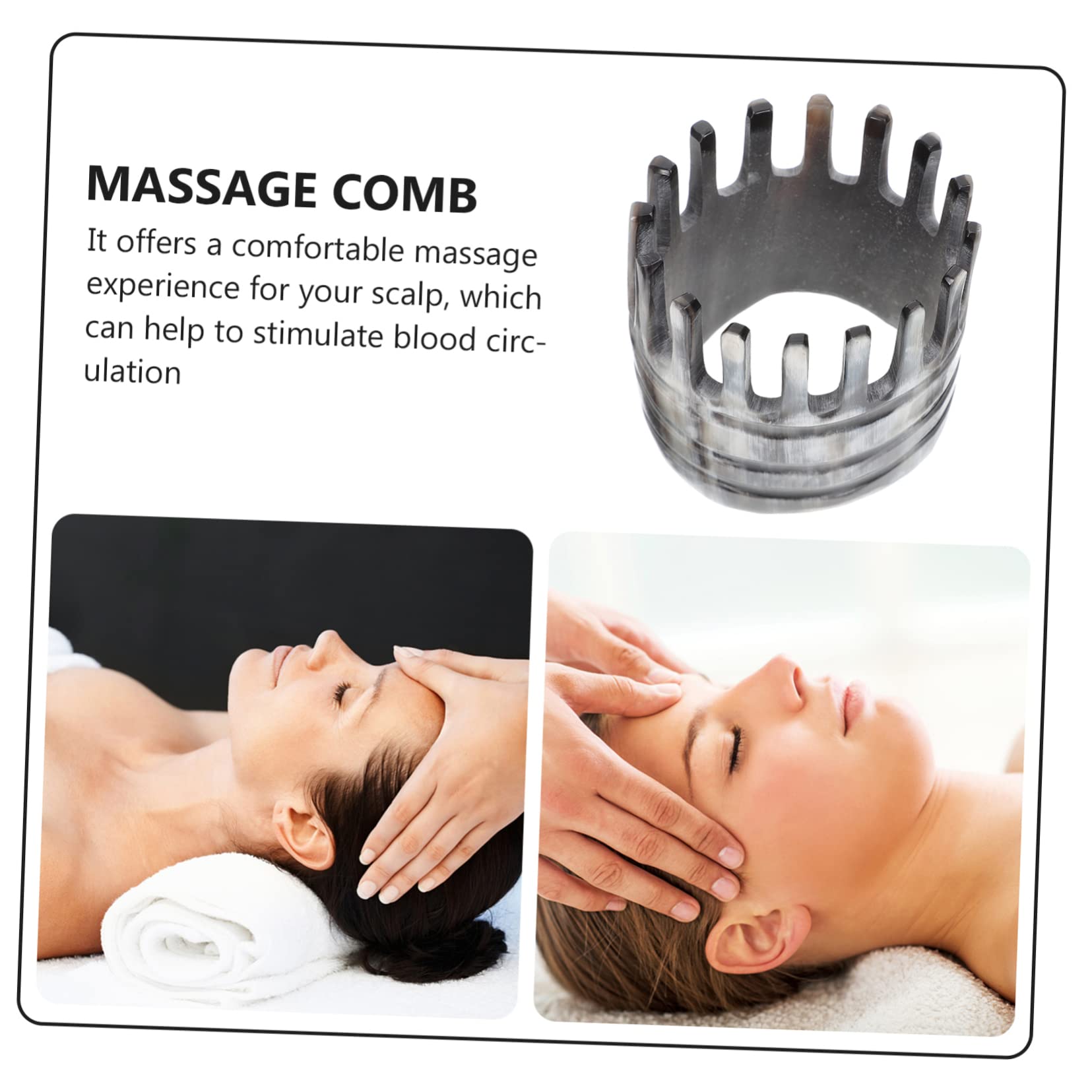 FRCOLOR 1pc Horn Shampoo Comb Head Scalp Scratcher Massage Thai Tools Anti- Static Comb Wide Comb Scraping Tool Face Wipes Makeup Acupoint Horn Comb Hair Horns Scraping Board