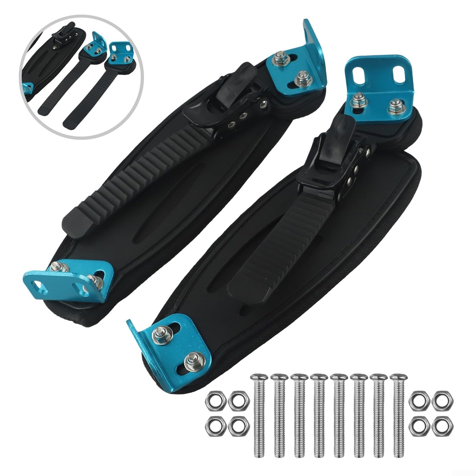 Sangle de pied réglable à vis pour skateboards électriques, longboards et modèles tout-terrain (bleu)