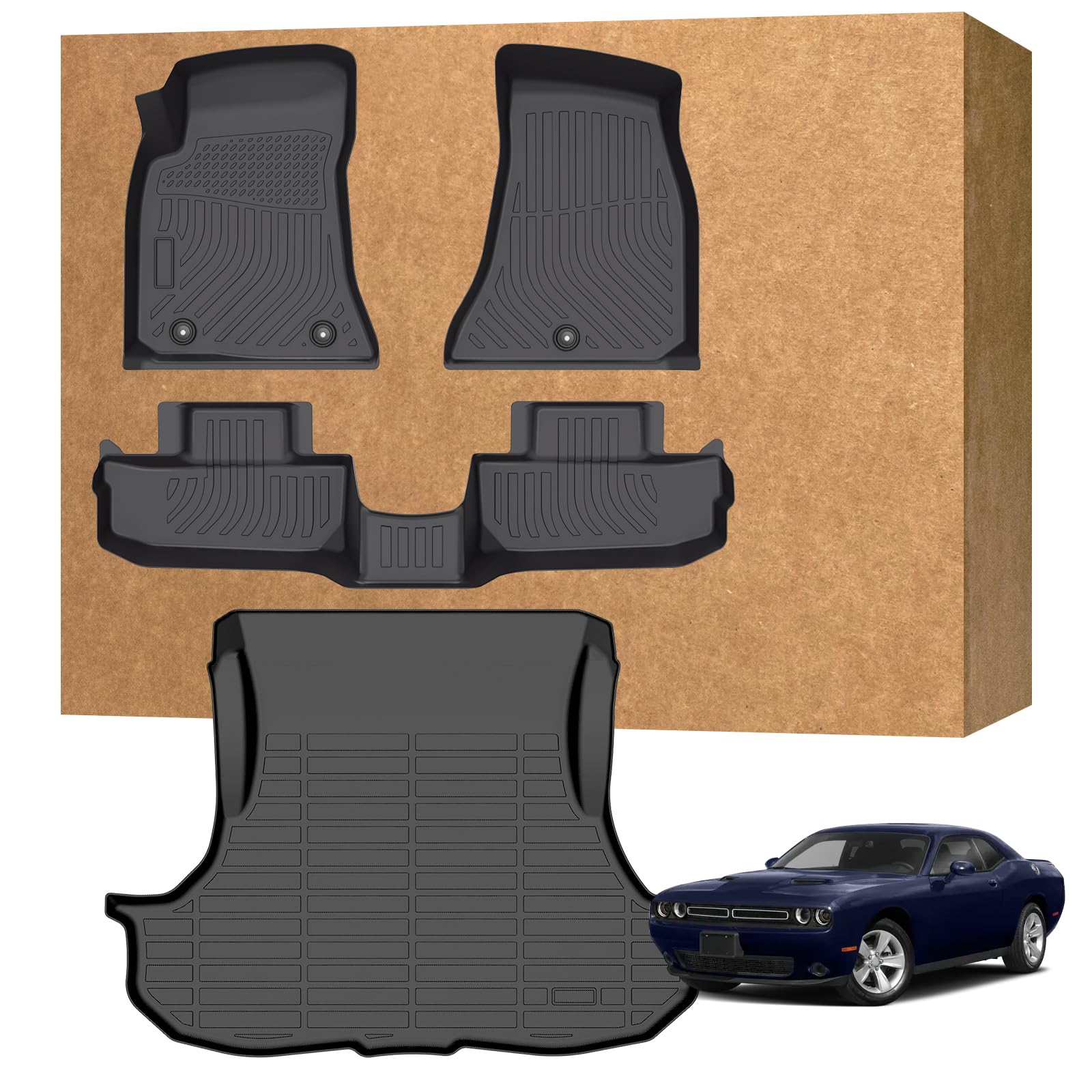 JAOGAUS TPE Floor Mats (4PC) - Black