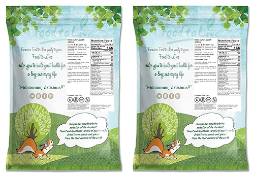 Vista 30 de Food to Live Semillas de girasol orgánicas, 5 libras sin cáscara, crudas, sin OMG, granos secos, sin sal, kosher, veganas, keto, paleo, sirtfood, a