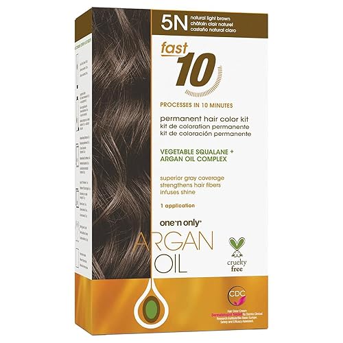 One 'N Only Fast 10 - Kit de color permanente para el cabello, tinte para el cabello para mujeres con aceite de argán para mantener el equilibrio de
