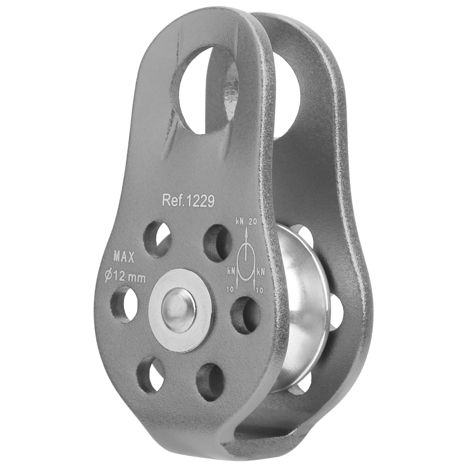 Fixed Side Roller, 20KN Small Outdoor Climbing Roller, Fixed Aluminum Micro Side Roller for Aerial Work (Grey)