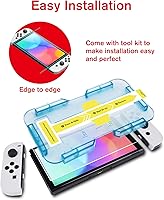 Vista 6 de bersem Paquete de 2 protectores de pantalla de vidrio templado compatibles con Nintendo Switch OLED de 7 pulgadas 2021, kit de alineación