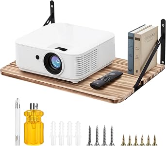 Wall Mounted Bracket for Projector 16.54 * 11.02 * 0.67  Router Wall Mount Floating Shelf,Projector Mount Rack Holder,Modem Cable Box for Xbox Series PS5 PS4 Wood SS1 etc