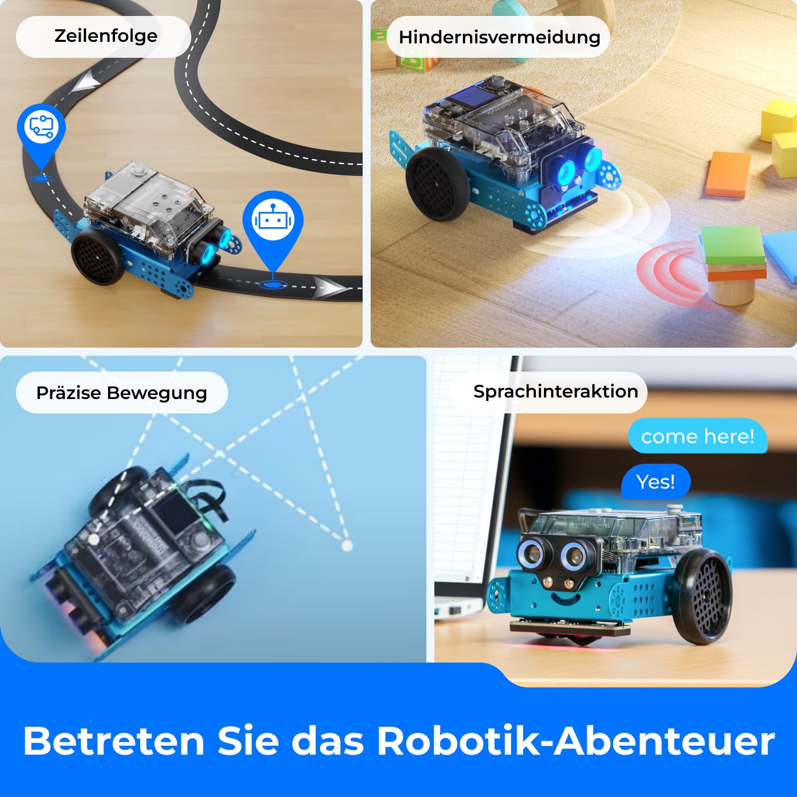 Makeblock mBot 2 Programmierbarer Roboter für Kinder ab 8 Jahren,Roboter Spielzeug mit WiFi, kompatibel mit Scratch und Python, intelligenter STEM Bausatz als Geschenk