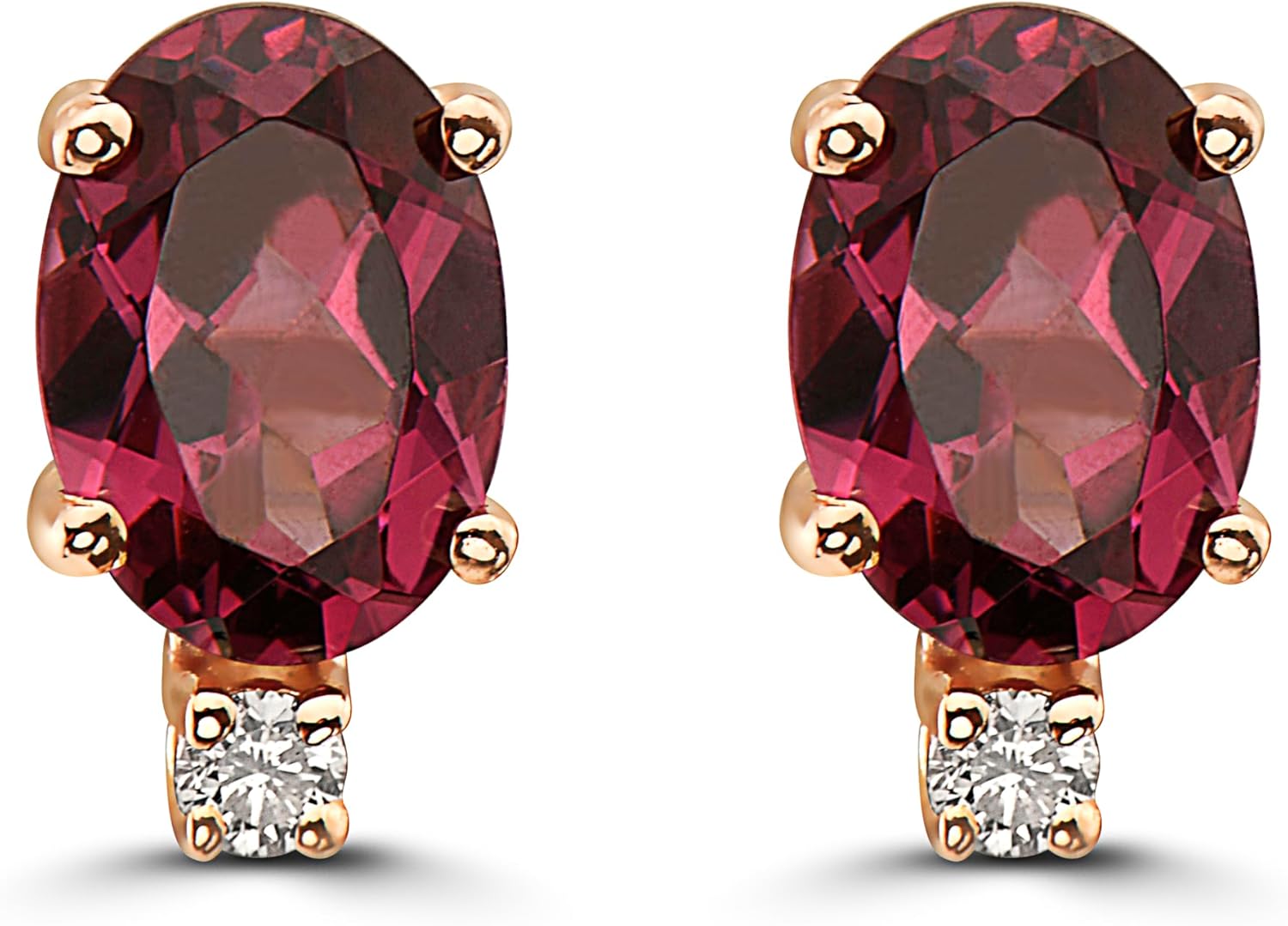 Le Vian 1/20 Carat Diamond Oval Stud Earrings for Women | 14k Gold Studs for Her with Oval Shape Gemstone in Classic Prong Setting (White, 0.04 cttw) Delicate Earrings Push Back