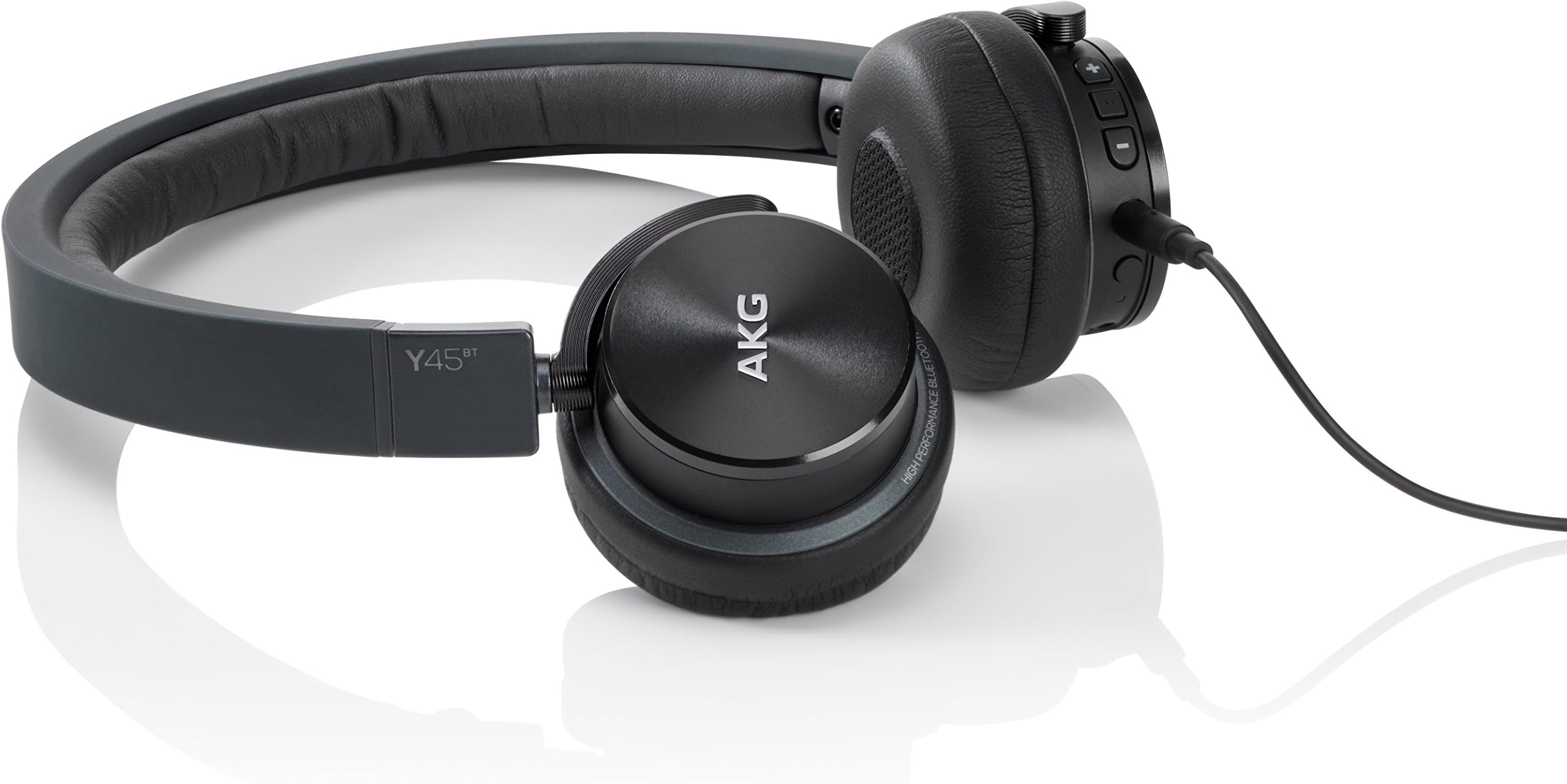 AKG Y45BT Black Mini On-Ear Wireless Bluetooth Headphone with NFC and by-Pass Cable, Black