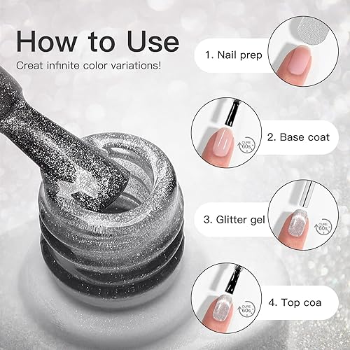 Miniatura 8 de Kit de esmalte de uñas de gel  Juego de esmalte de uñas de gel magnético ojo de gato, esmalte de uñas de gel UV LED, juego de regalo de manicura