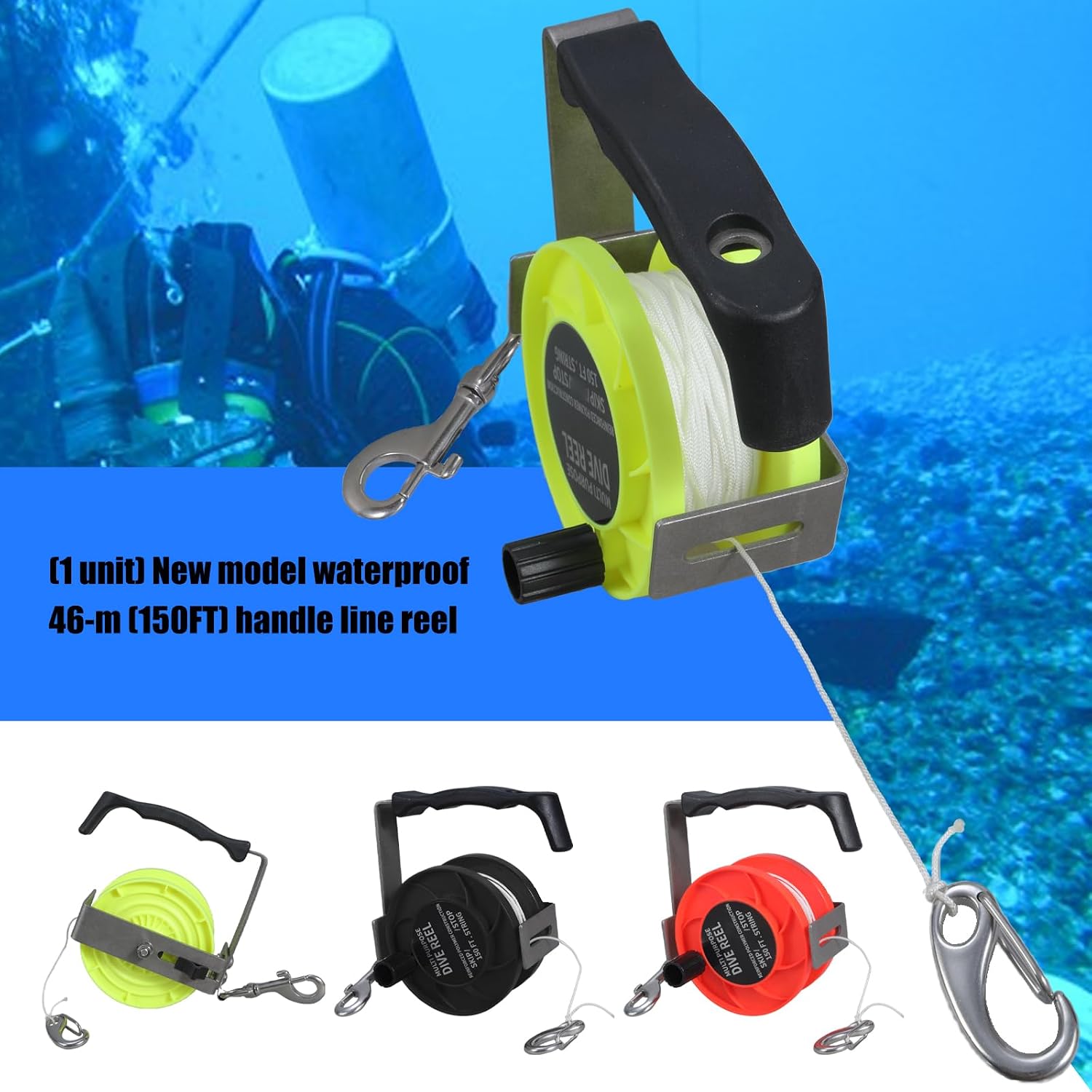 Underwater Adventure Diving Line Reel Ergonomic Diving Comfortable Grip Safe Equipment Accessories Underwater