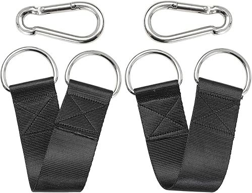 Par de correas colgantes al aire libre con mosquetón con capacidad para correas de 330.7 lbs330 libras, kit de ganchos para colgar para camping,
