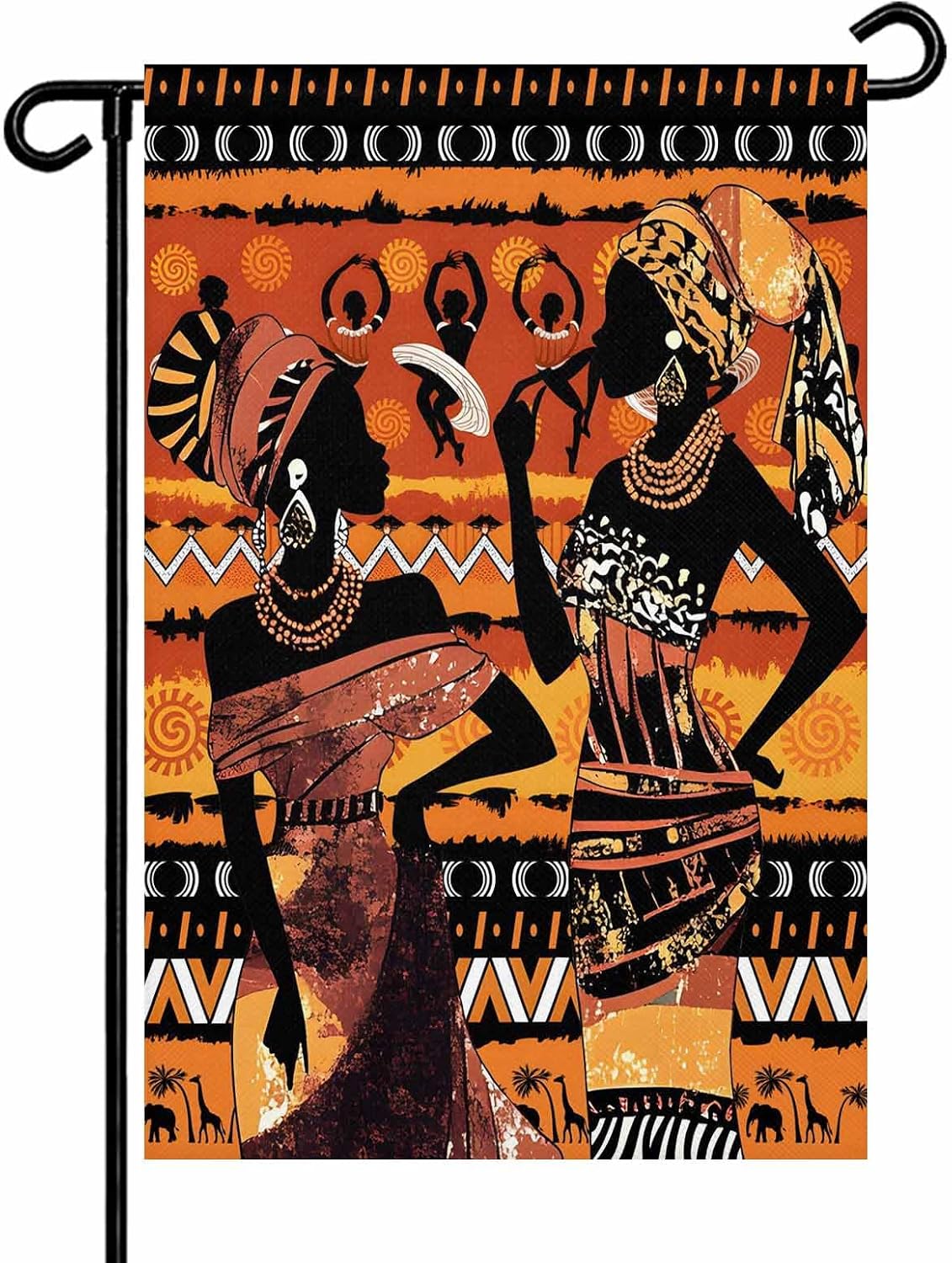 Boho African Black Women Garden Flag 28x40 Double Sided for All Seasons Decorative Welcome Yard Flags for Outside Décor Easter St. Patrick's Valentine's Day Decoration Rustic Colorful Bohemian Tribal