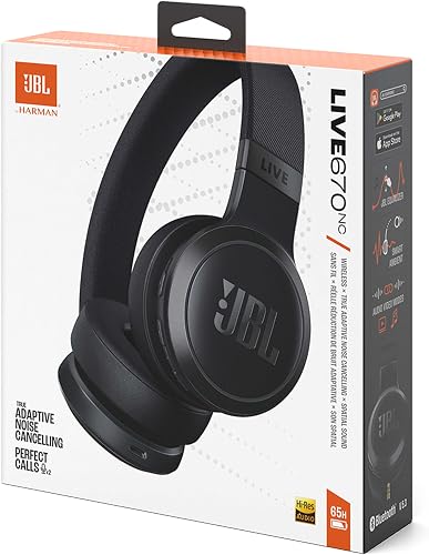 JBL Live 670 NC Wireless On-Ear Headphones with Noise-Cancelling Technology and 65-Hour Battery Life, Black - 5