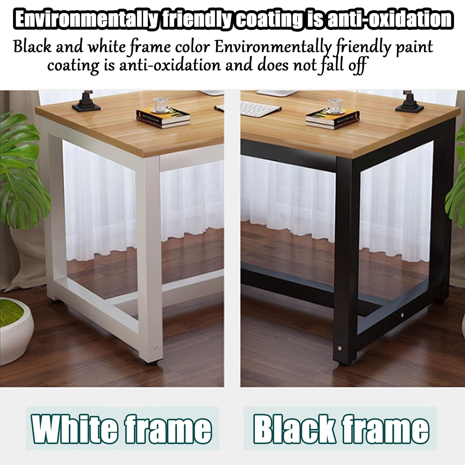 Moderner Schreibtisch im Industriestil, 120 cm, Heimbüro, Computertisch, einfacher Gaming- und Arbeitsschreibtisch, 120 x 40 cm, weißes Finish für Arbeit und Lernen