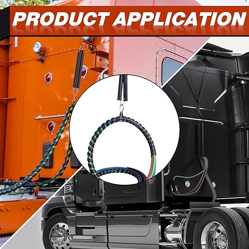 Miniatura 6 de Cheemuii Kit de resorte doble tierno de 16 pulgadas con soporte para manguera de remolque, resorte tierno resistente para líneas de aire de