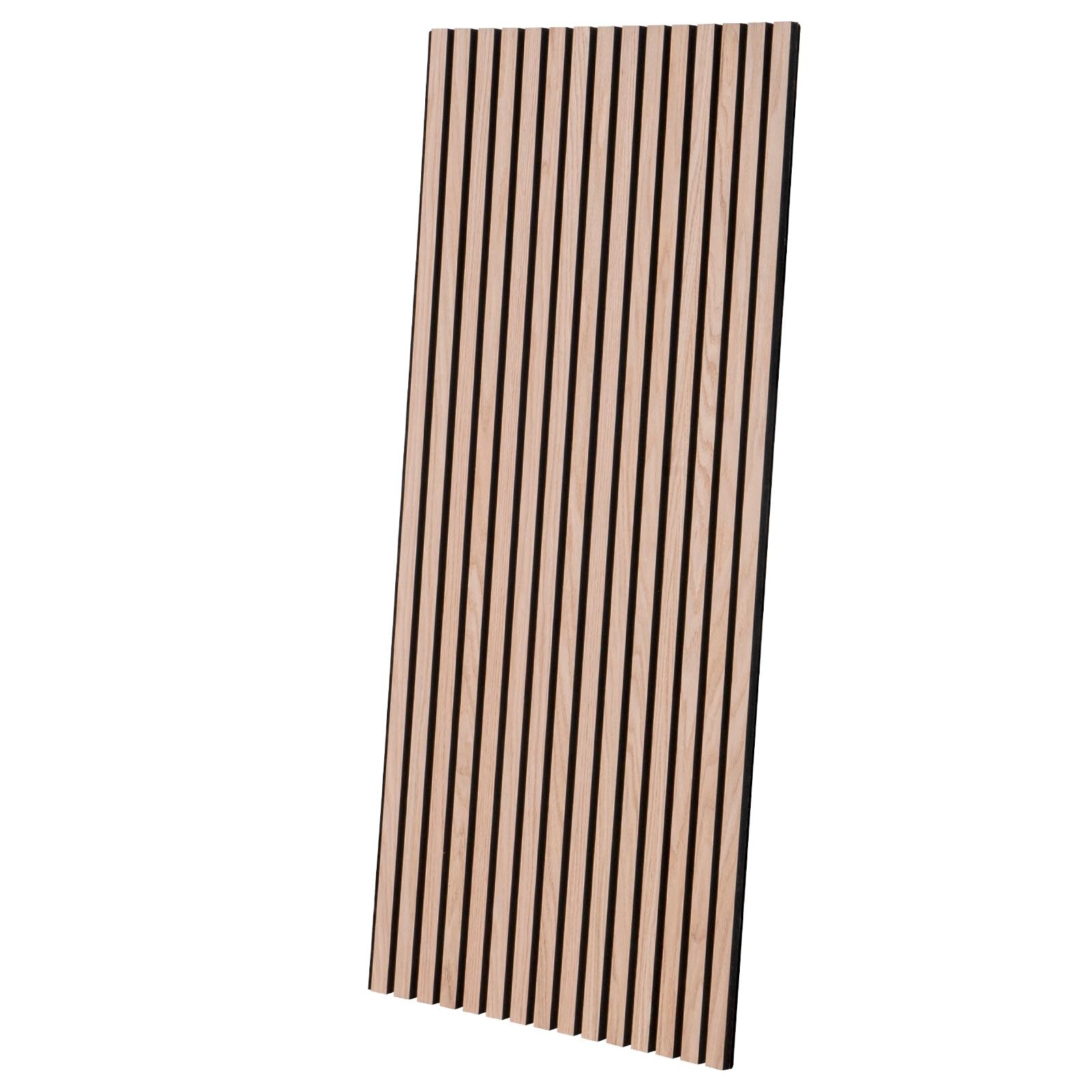 KARAT Panneaux muraux en MDF - Panneau Mural avec placage en Bois et Feutre - Tasseau Mural Décoration pour intérieur - Isolation sonore pour Bureau Maison - Chêne blanc118x60 cm