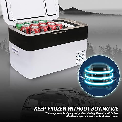 Miniatura 3 de Phantomgogo Refrigerador eléctrico portátil para vehículos, refrigerador de automóvil de 12 voltios, 21 cuartos de galón (20 litros), refrigerador