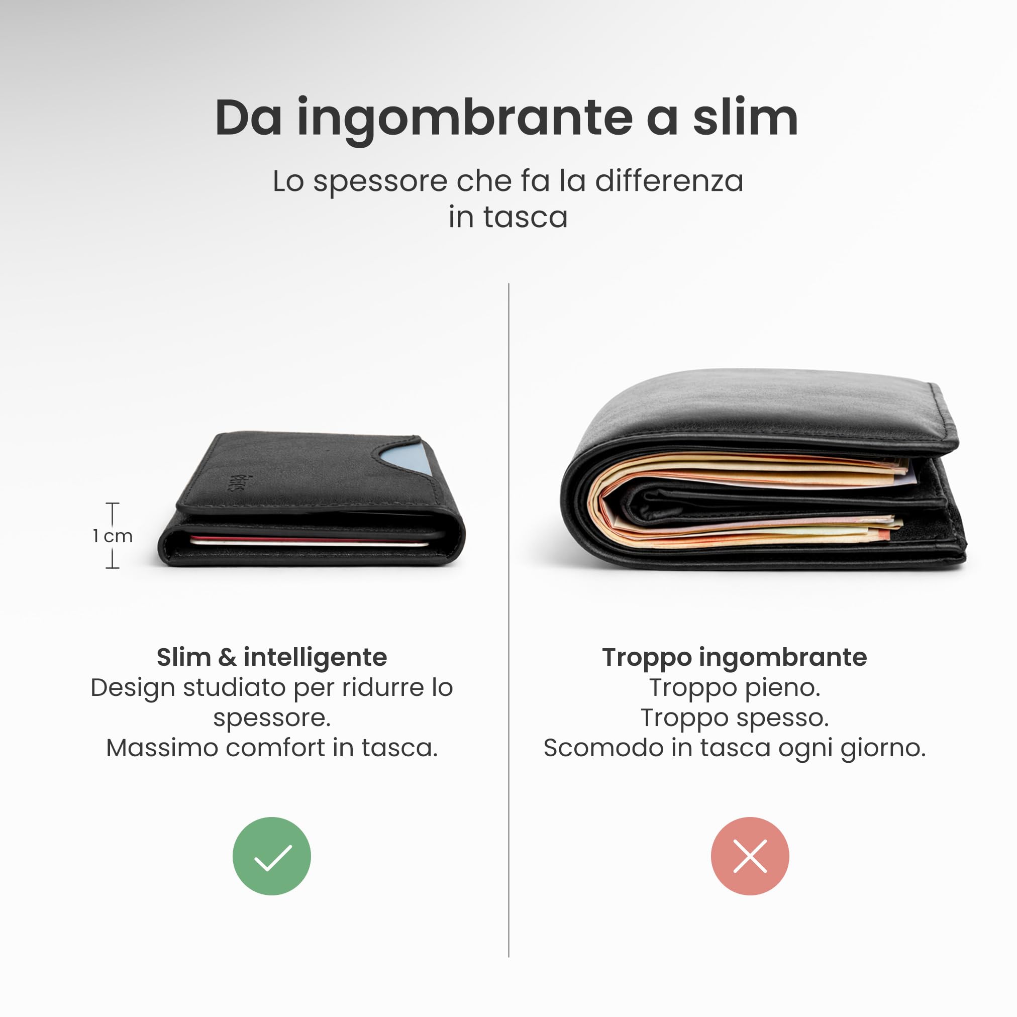 TECHMADE Etres Portafoglio Magsafe Compatibile per iPhone 17/16/15/14/13/12 - Portacarte Magnetico, RFID, in PU Leather - 6 Slot Carte + Tasca Contanti - Compatto, Unisex, Antiscivolo (NERO)