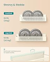 Vista 4 de SONGMICS Strong Magnetic Spice Rack for Refrigerator, Set of 4, 2 Large and 2 Small Kichen Magnetic Shelves for Microwave, Washing Machine, Spice