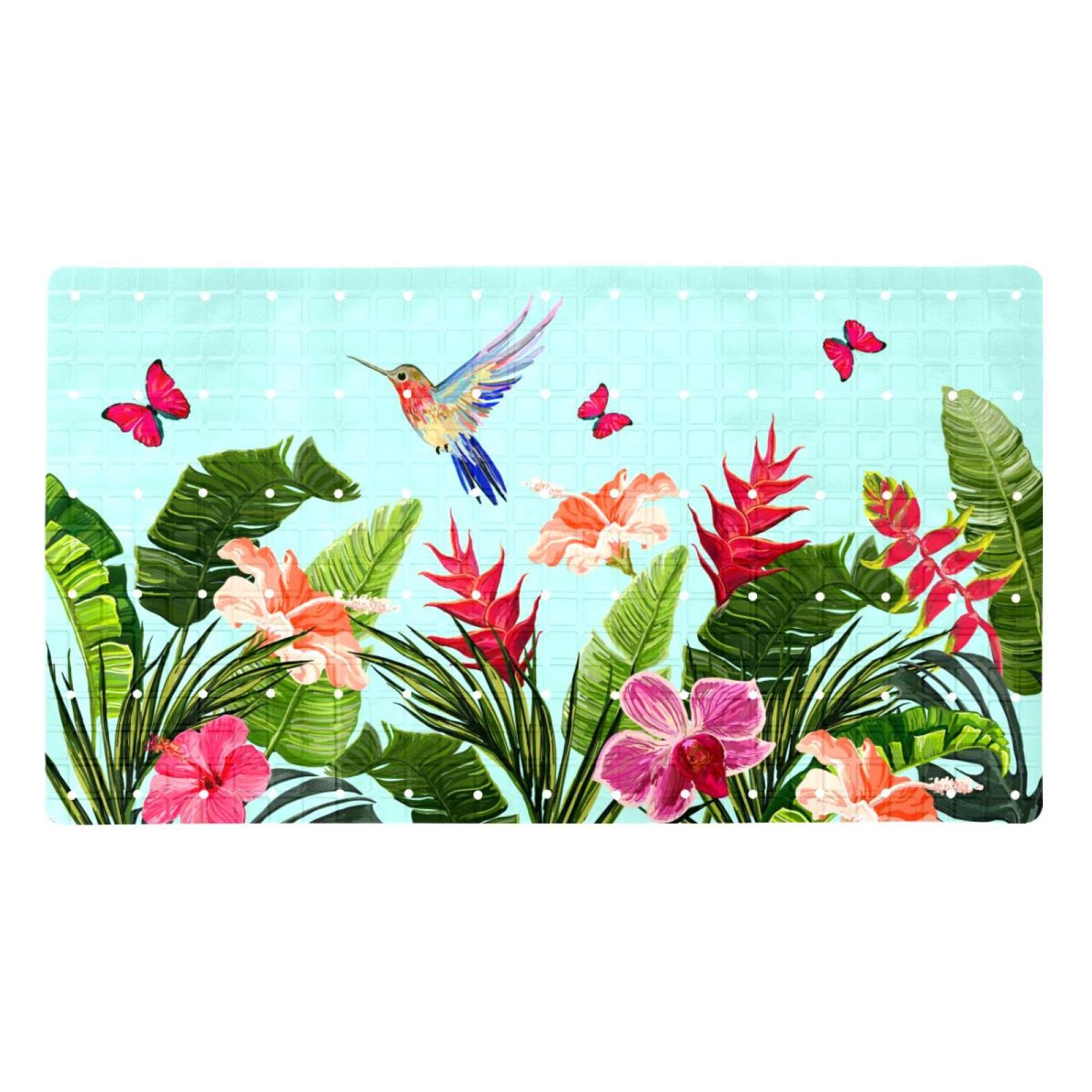 Alfombrilla para bañera decorativa de mariposa para baños familiares