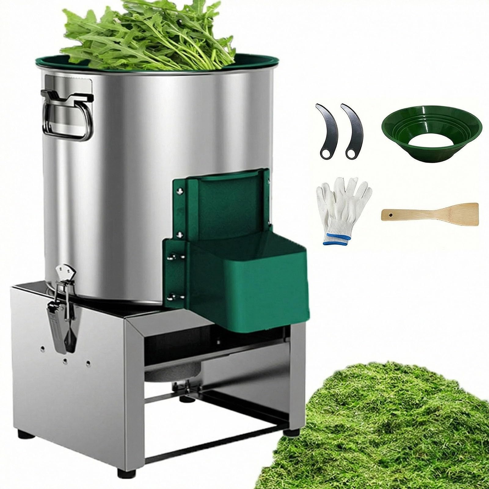 Tritatutto Commerciale per Verdure, Robot da Cucina per mangimi per pollame in Acciaio Inossidabile da 1800 W, con 2 Lame, Tritatutto Veloce da 3000 Giri/min, per la Lavorazione