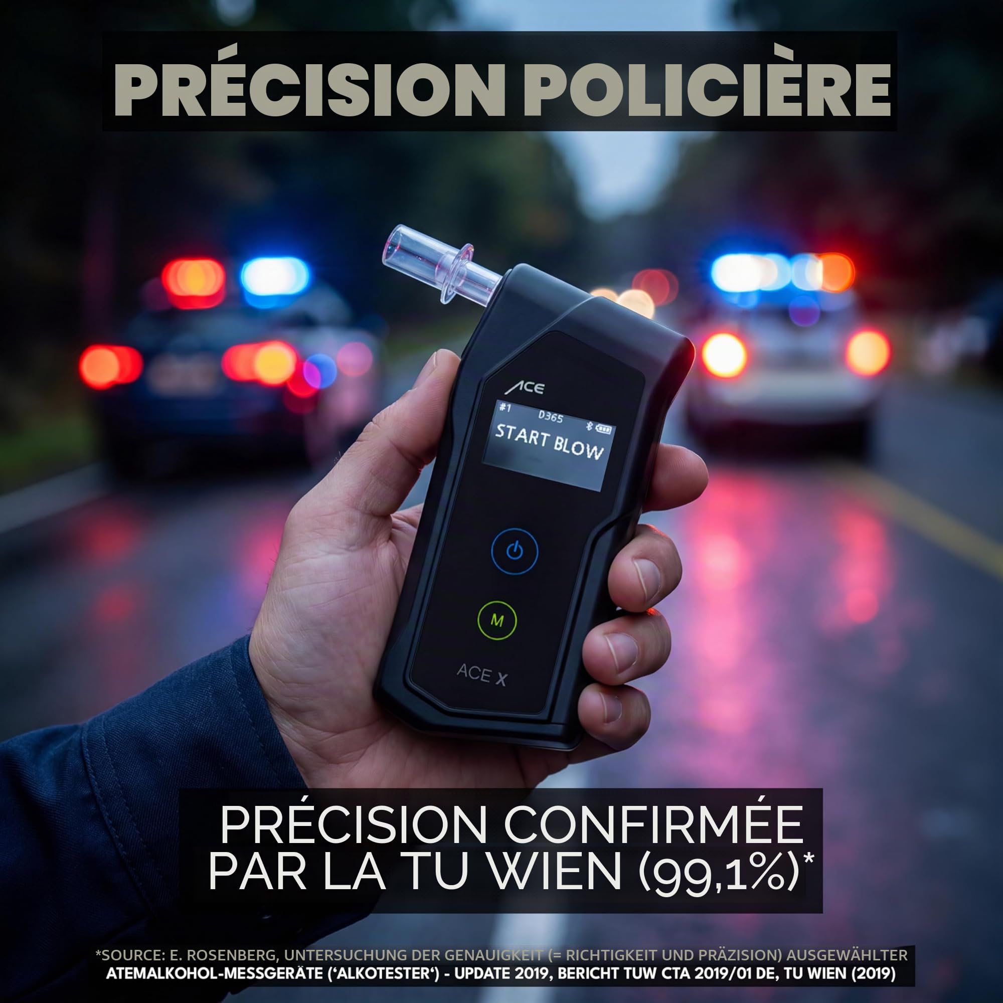 ACE X Éthylotest Électronique - Usage Personnel Testeur d'alcool - Alcootest Précision 99,1% …