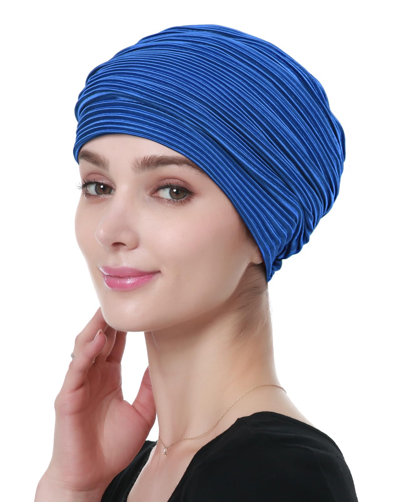 Alnorm Falten-Turban Stilvolle Tücher Geschenke Chemo Kopfbedeckung für Frauen