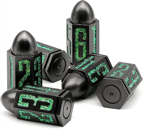 Juego de dados de metal tipo bala D6, 6 piezas, dados D6 únicos de 6 caras, ideal para DND RPG Warhammer Dungeons and Dragons con temática