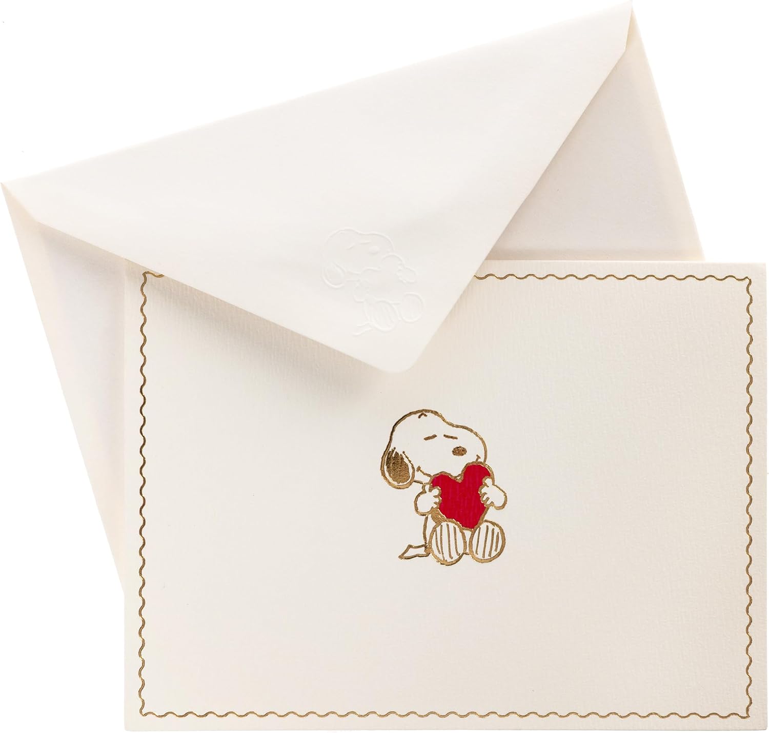 Graphique Peanuts Designer Cards Luxe Collection, Gold Foil Embossed Stationery Boxed Set, 10 Blank Cards with 11 Envelopes, All Occasion Greetings, 5.25" x 3.8"