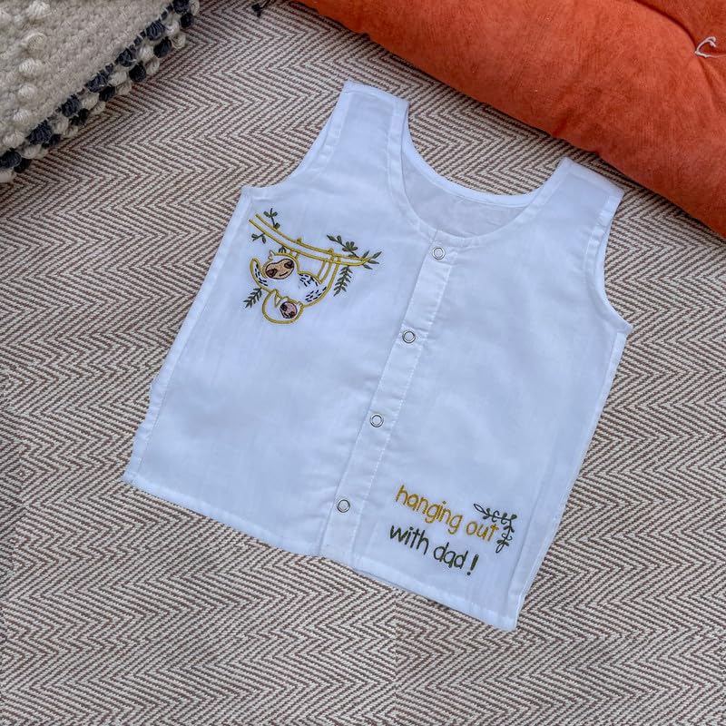 Image of Cotton Jhabla Set for Infants and Toddlers | Snap Buttons Jabla |Soft Mulmul |Breathable and Comfortable | Top with Diaper friendly bottoms