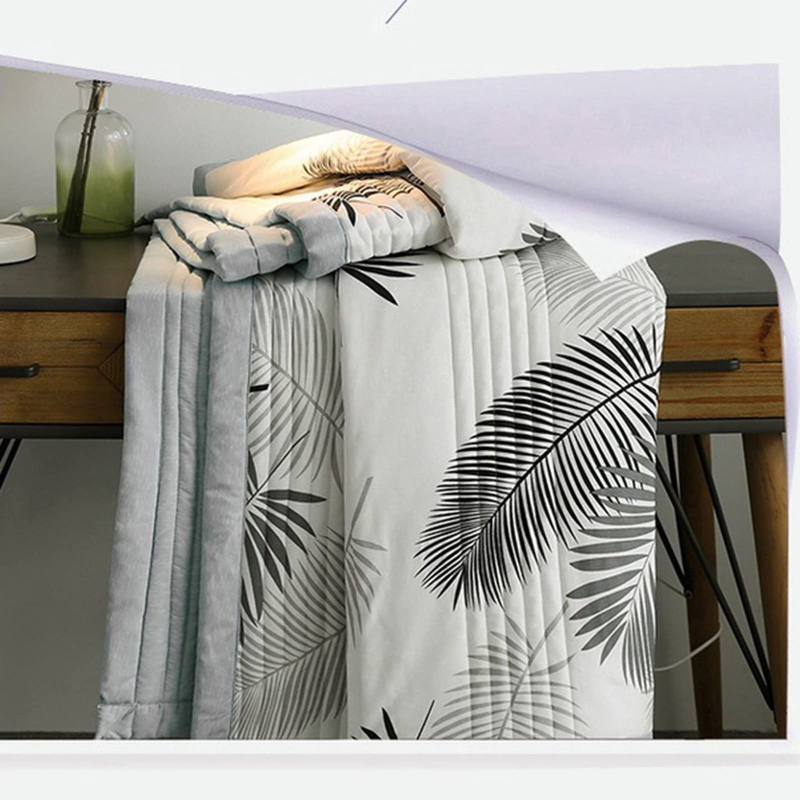 Yosoo Health Gear Letnia Fajna Kołdra, Bawełniana Kołdra Klimatyzacyjna Lekka Letnia z Wytłoczeniem Ultradźwiękowym, Puszystym Wypełnieniem dla Dorosłych Sofa do Sypialni dla Dzieci (150 * 200cm)