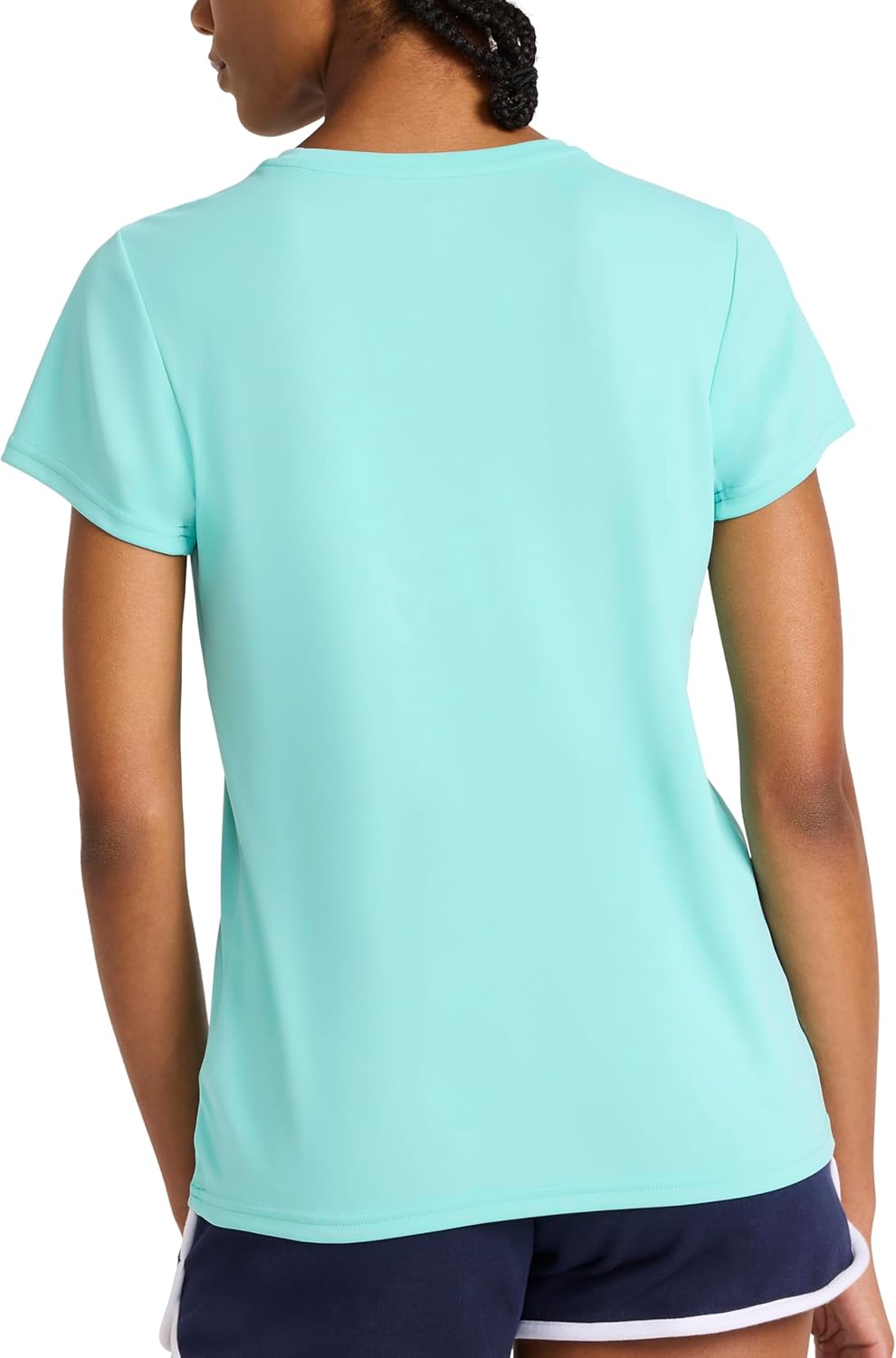 Reebok Womens Small Logo Short Sleeve Crewneck T-Shirt, Lightweight, Moisture Wicking - Image 2