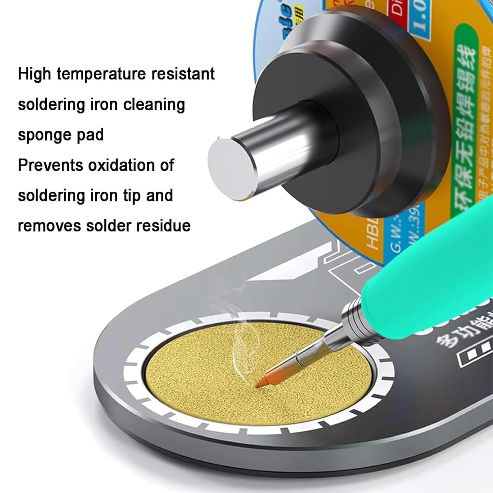 Soporte para Herramientas De Soldadura, Resistente Al Calor, con 6 Ranuras Integradas para Guardar Puntas, Limpiador De Puntas De Lana/Esponja De Latón, para Un Banco Trabajo Ordenado.