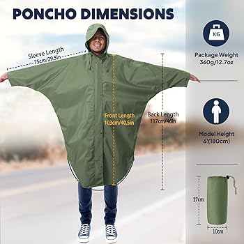新品 ENFOLD Rain Poncho Coat Amazon.com: Borogo 2 Pack Rain Ponchos for Adults Reusable