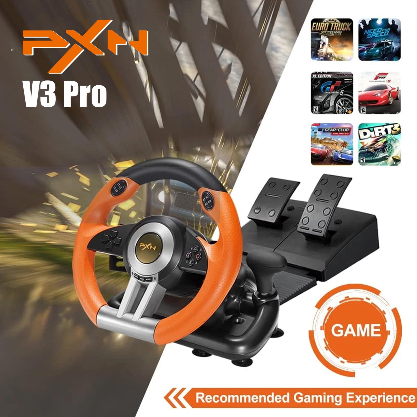 Amazon.com: PXN V3 PRO Racing Wheel with Pedals for PC, Xbox, PS4