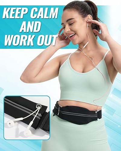 Miniatura 6 de Cinturón de correr para hombres y mujeres  Riñonera elástica resistente al agua para correr, se adapta a la mayoría de teléfonos, llaves y artículos