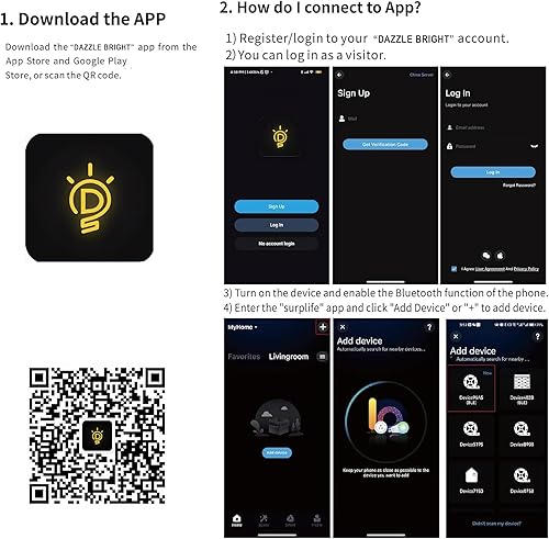 Miniatura 7 de Dazzle Bright Árboles de Navidad preiluminados de 6 pies, árbol de Navidad con 300 luces LED RGB inteligentes, control remoto y aplicación,