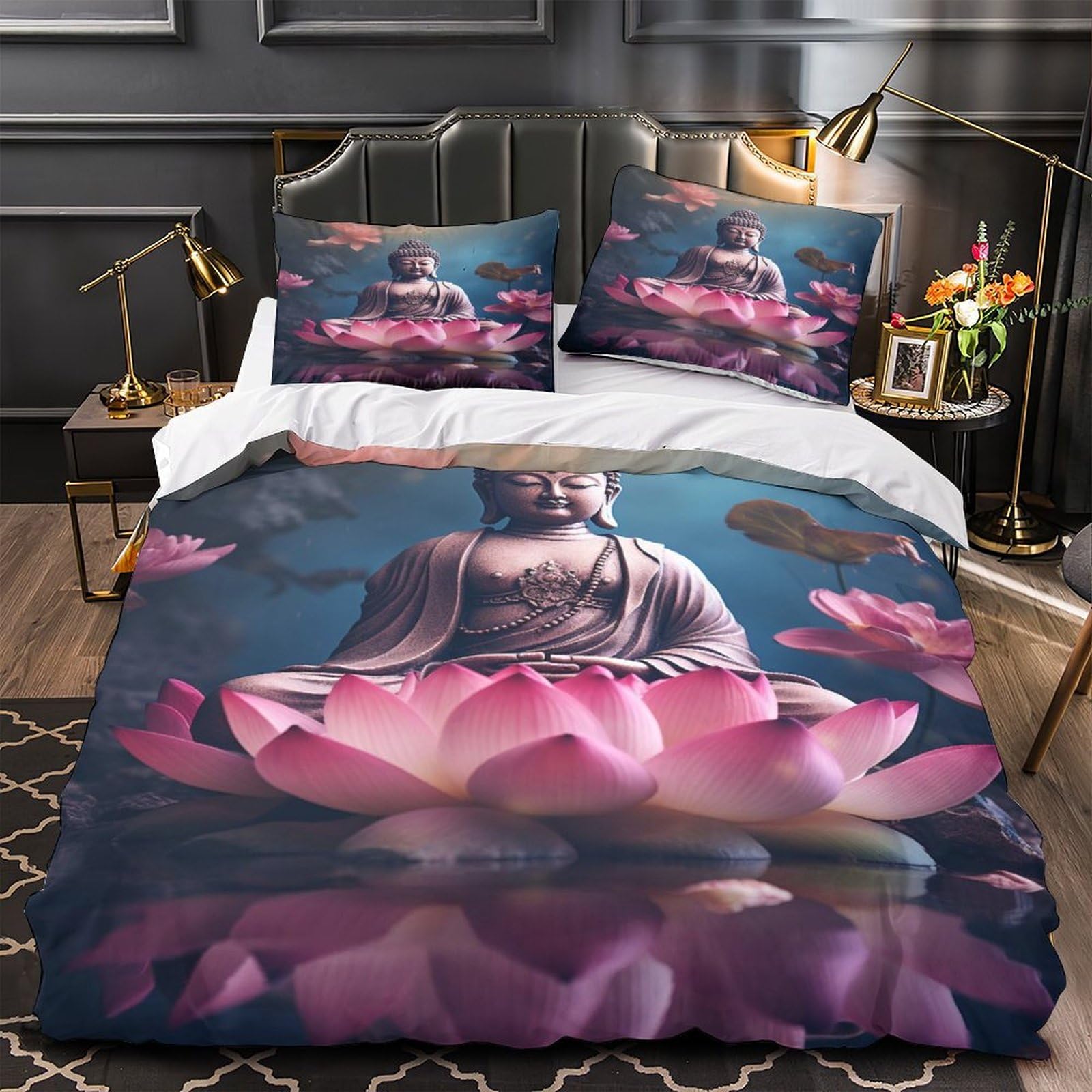 Housse de couette Bouddha 3D respirante pour créer une ambiance zen dans votre chambre
