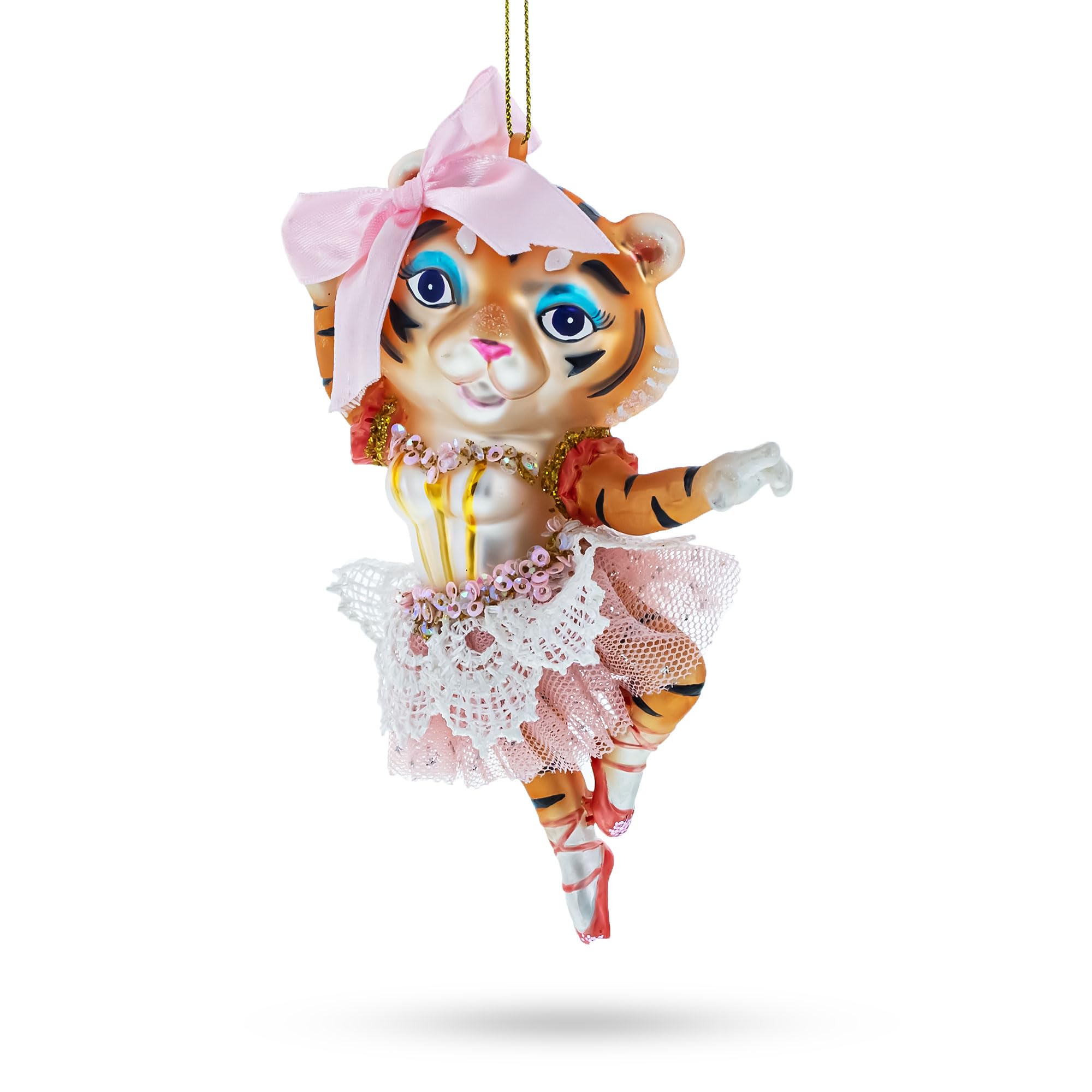 Femme tigre en robe rose en verre soufflé : la touche tendance pour vos fêtes de fin d'année