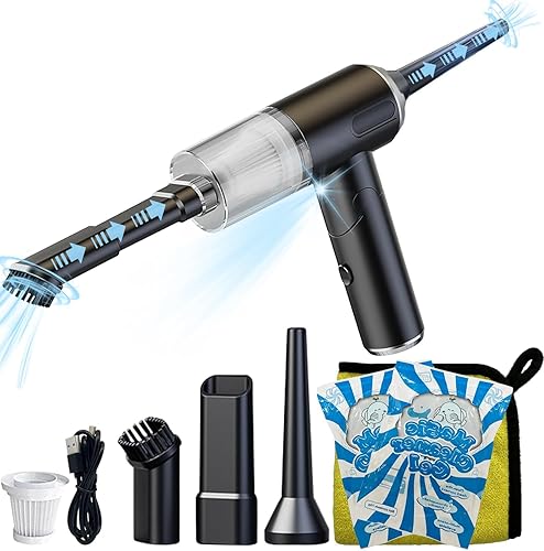 Aspiradora de mano inalámbrica con LED, alta potencia 9900 Pa150 W, mini aspiradora plegable para automóvil, pequeña aspiradora portátil con