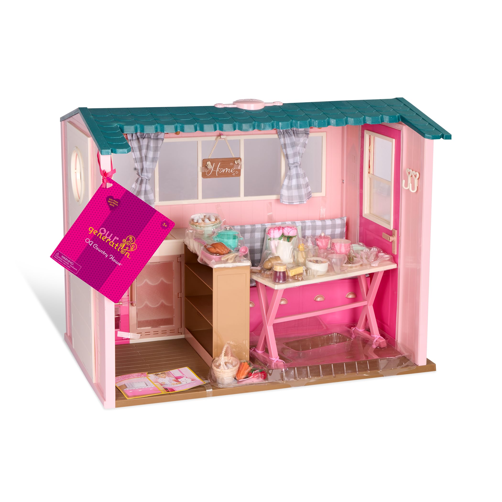 Our Generation - Maison de Campagne OG - Maison de poupée - Meubles, Aliments pour Enfants et Sons d'animaux - Accessoires pour poupées de 46 cm - Jouets pour Enfants de 3 Ans et +